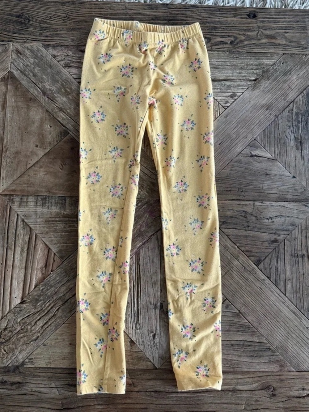 Kids Yellow Floral Leggings